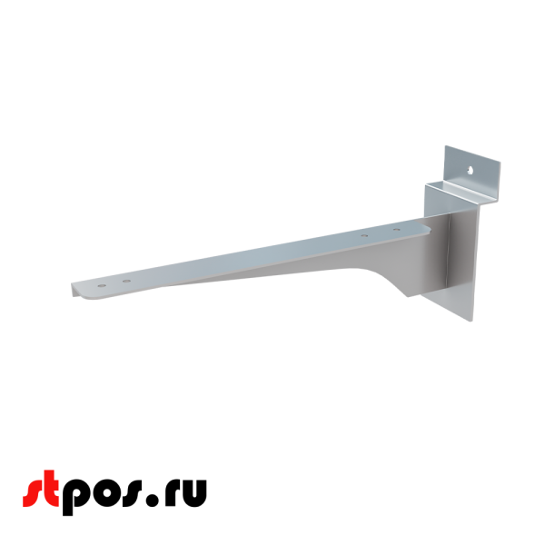 00_Полкодержатель для экономпанели прямой (левый) для стеклянной полки (квадратный профиль) 250мм хром