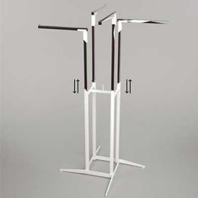 01_Вешало регулируемое 4-х рожковое OMV-006 ширина 1150 мм, глубина 1150 мм, высота 1120-1750 мм, цвет белый глянец, хром