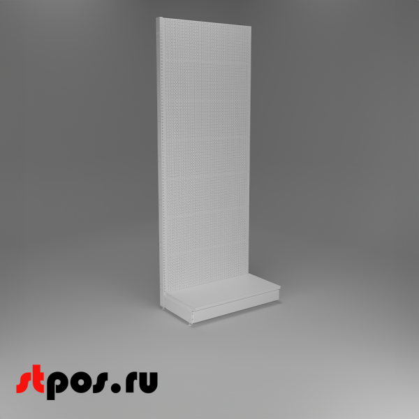 00_НАБОР Стеллаж 25 70 ПЕРФОРИРОВАННЫЙ пристенный2600х1000хо500, 1 полка + плинтус, RAL9016, Белый