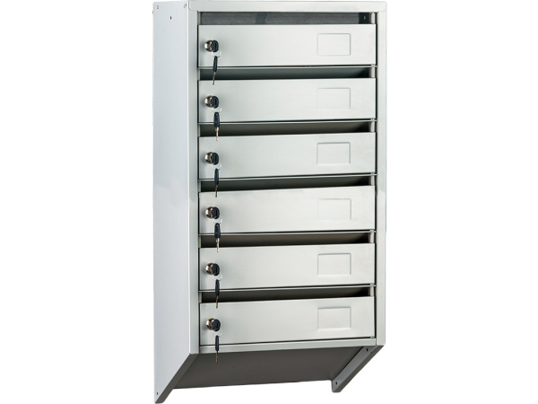 01_Почтовый ящик Практик PB-6C.KL, многоквартирный, высота 633-745, ширина 390 мм , глубина 200 мм, цвет серый