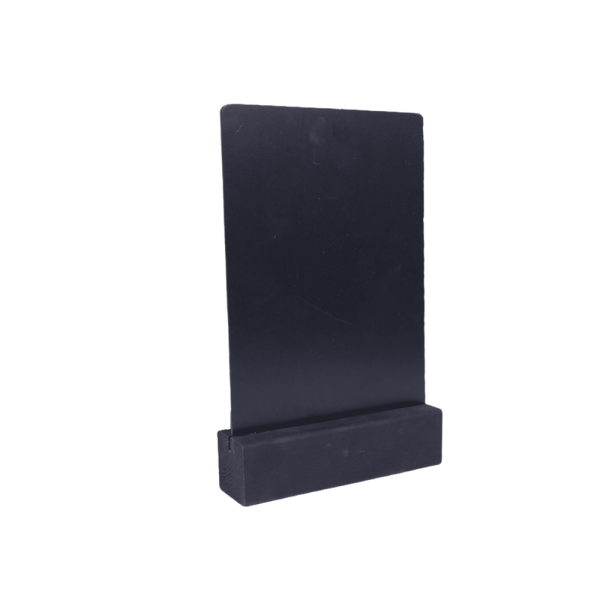 sk_Тейбл-тент вертикальный А5, 150х240х40мм, меловой, ПВХ, с деревянным основанием 40х40мм, черный цвет