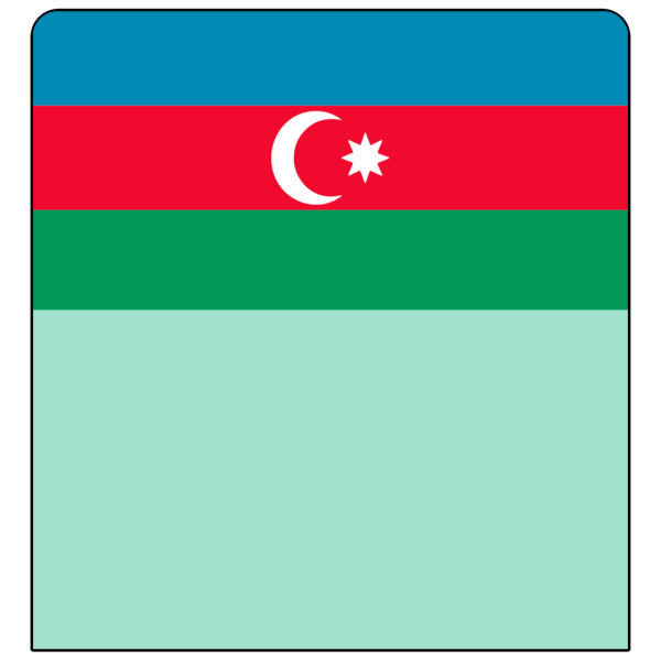 sk_Шелфстоппер stpos ФЛАГИ (Азербайджан) из ПЭТ 0,3мм в ценникодержатель, 70х75 мм, мятный