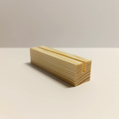Держатель ценника деревянный, 74х19х19 мм, прямая прорезь 3 мм, светлого цвета