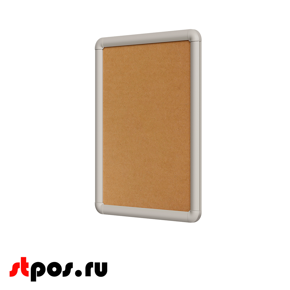 00_Пластиковая клик-рамка PCF-25, закругленные углы, профиль 25мм, формат А3 (337х461мм), Серый