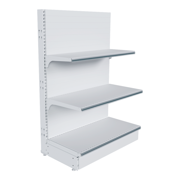 stpos_НАБОР стеллаж 25 70 ГЛУХОЙ пристенный 1200х800х400 3 полки, ценникодержатели