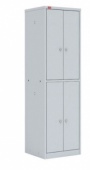 Шкаф архивный металлический двухсекционный с 4-мя ячейками ШАМ-24.О, 1860x600x500мм, RAL7035, Серый
