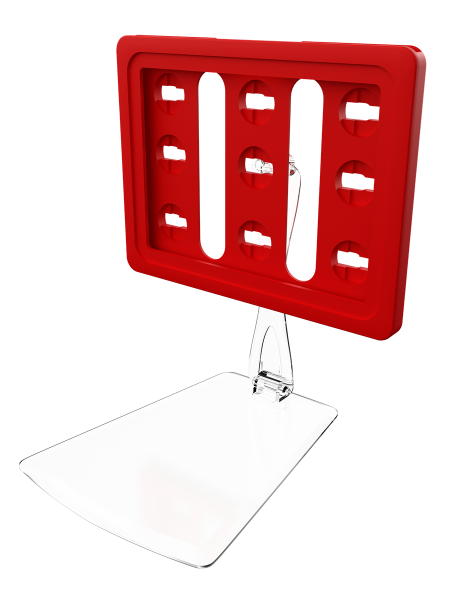 sk_Рамка ТЕХНО А7 красная, прозрачный держатель TECHNO DELI-UNBO-SET90