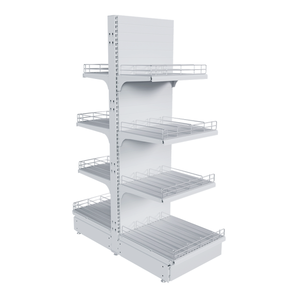 sk_НАБОР стеллаж 25 70 ГЛУХОЙ островной 1550х500х500 8 полок, ограничители, разделители, ценник