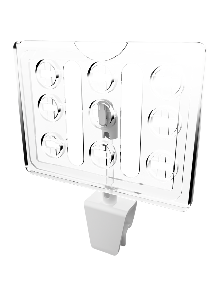 sk_Рамка ТЕХНО А7 прозрачная, белый держатель TECHNO CL, ножка  50мм