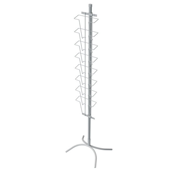 sk_КОМПЛЕКТ Буклетница невращающаяся с дисплеем 8 ячеек А4, опора Х-образная, RAL9016, Белый