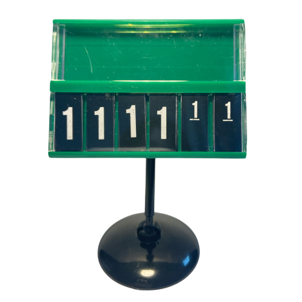 1_Кассета цен А8 ЗЕЛЕНАЯ regular на ЧЕРНОМ держат.50мм на малой круг.подстав.PC-BASE-VL-CLIP-А8-50