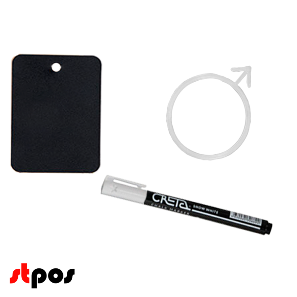 00_Ценникодержатели на бутылку BOTTLE NECKHANGER 1 (меловой ценник А8-20шт,маркер-1шт держатель-20шт)