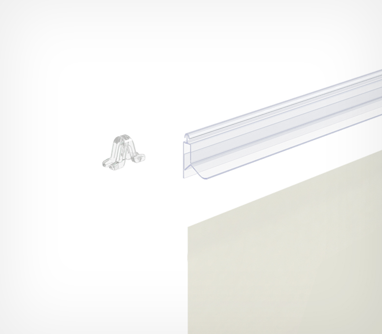 02_Пластиковый защёлкивающийся клик-профиль GRIPPER 3000мм, Прозрачный