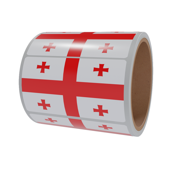 sk_Рулон этикетки самоклеящиеся, Флаг Грузии, 20х30мм, 250шт в рулоне