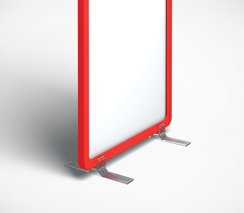 02_Держатель пластиковой рамки под углом 90˚, настольный, прозрачный, BASE-90