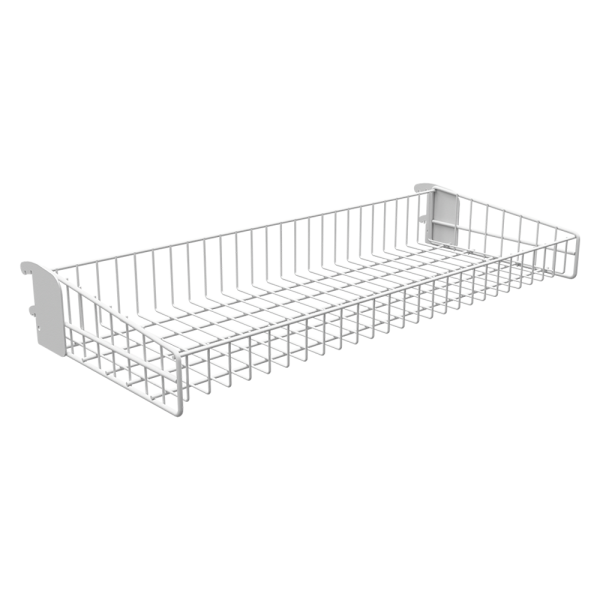 sk_Корзина сетчатая навесная с усиленными боковинами 280х665 мм, h 100 мм, Глянец, RAL9016 Белый