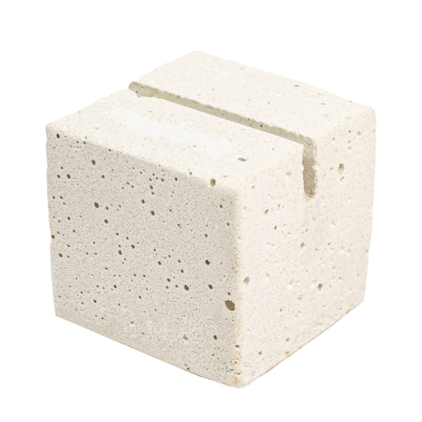 sk_Держатель ценника бетонный, прямоугольный 400х40х40мм, прямая прорезь, Белый