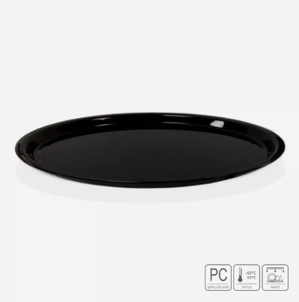 01_Поднос круглый черный d 290 мм h22 мм, Черный