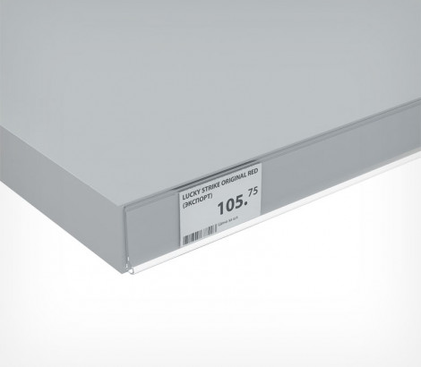 01_Ценникодержатель полочный самоклеящийся DBR20, длина 1000мм, Прозрачный цвет 01_Ценникодержатель полочный самоклеящийся DBR20, длина 1000мм, Прозрачный цвет