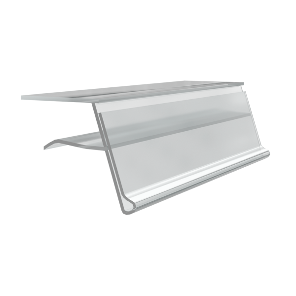 sk_Ценникодержатель для крепления на стеклянные и другие тонкие полки GLS26 длина 100мм 