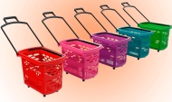 Цветные корзинки-тележки