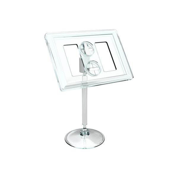 sk_Рамка ТЕХНО А8 прозрачная, прозрачный держатель TECHNO ROUND BASE-VL 50мм, ножка  50мм