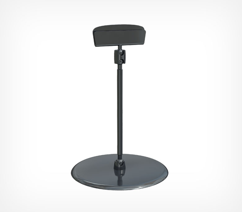 01_Шарнирный ценникодержатель на большой круглой подставке BASE-XL-CLIP, ножка 100 мм, Черный
