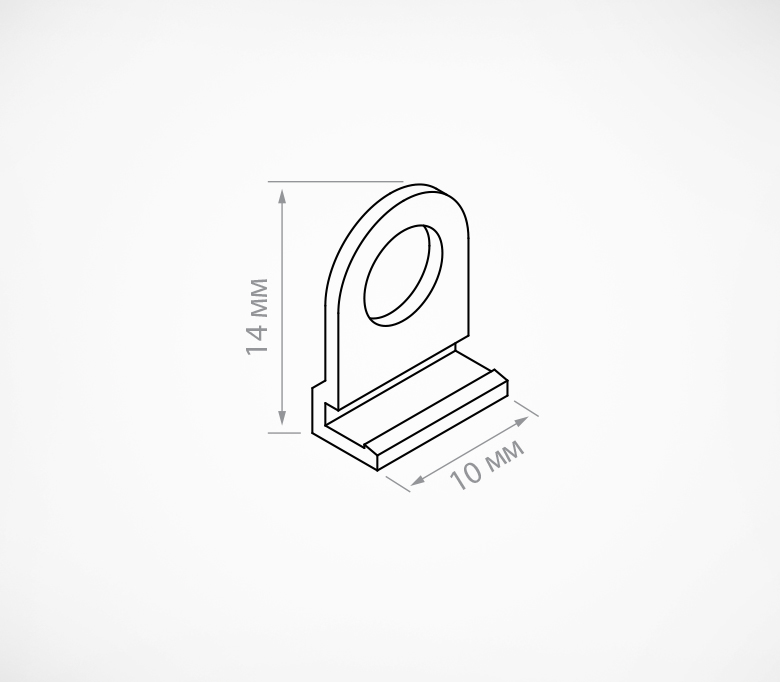 03_Петля для подвешивания пластикового профиля CLICKER HOOK, Прозрачный