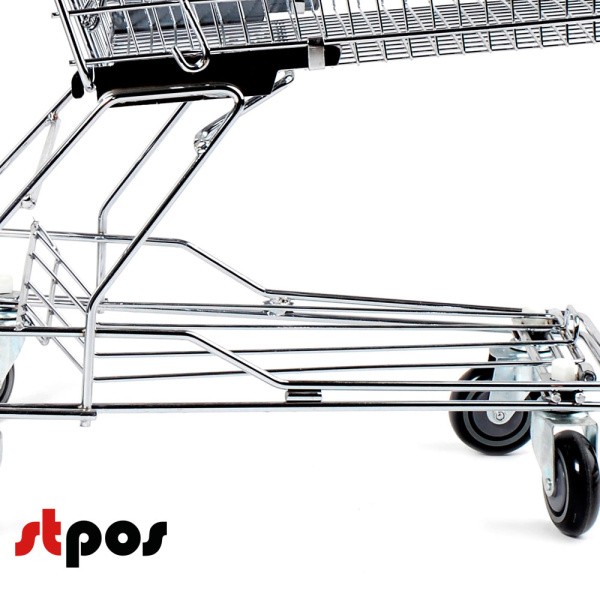 2_Тележка покупательская для траволатора 60 литров, цинк+лак, без д/с, с поддоном (азиатский тип)