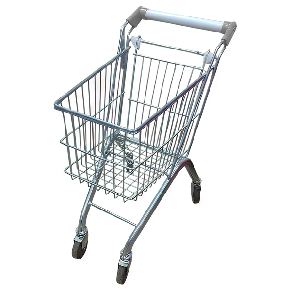 stpos_Тележка покупательская 25л детская, пластик серый, ручка белая