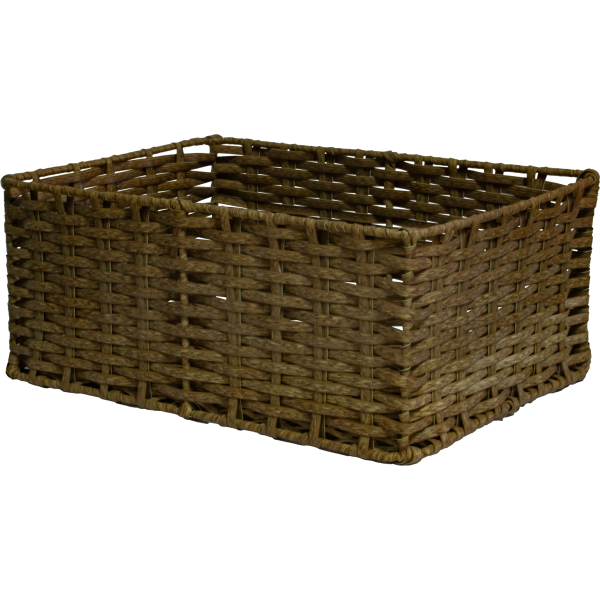 sk_Лоток плетеный из полиротанга, 400х300х160мм, цвет светлый дуб