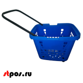 Корзина-тележка пластиковая 4 колеса 80л XXL, Синий