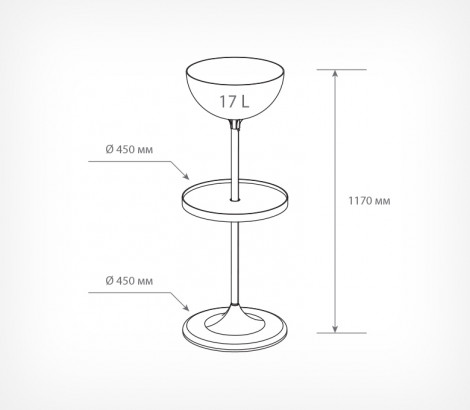 03_Схема дисплея UNIBOWL-17-RX, 17 л, пластиковая полка, Белый