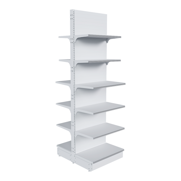 stpos_НАБОР стеллаж 25 70 ГЛУХОЙ островной 2250х665х400 12 полок, ценникодержатели