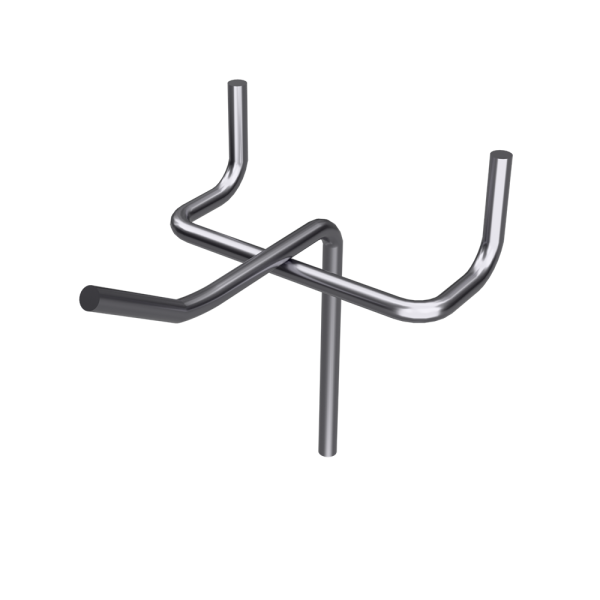 stpos_Крючок для перфорации одинарный  50мм, цинк-хром, d3, шаг 45, BUDGET