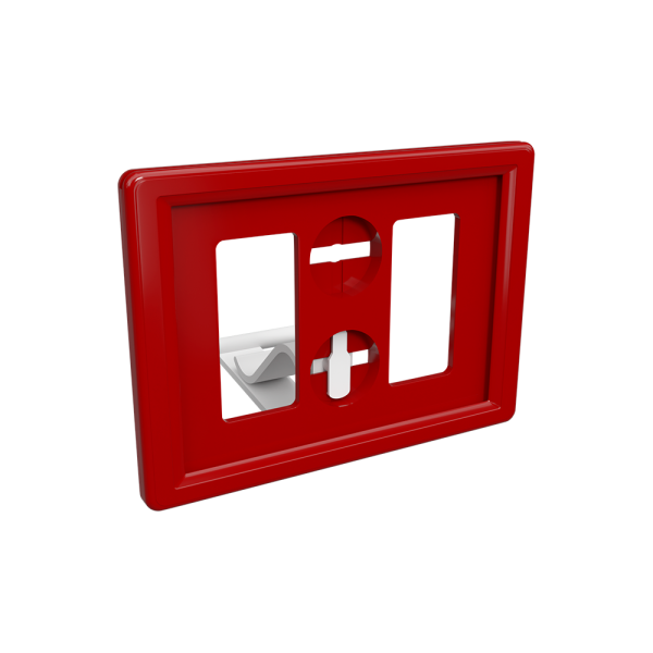 sk_Рамка ТЕХНО А8 красная, белый держатель TECHNO SUPPORT CLIP