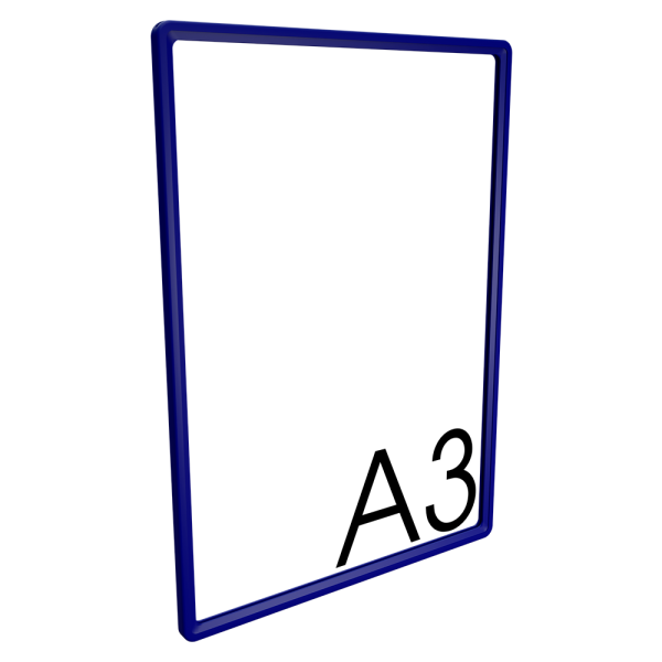 sk_Пластиковая рамка с закругленными углами формата А3 (297х420мм), PF-А3, Синий