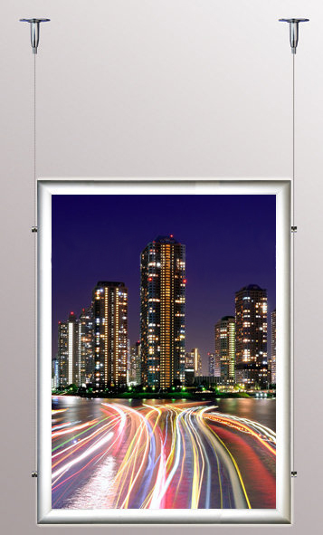 01_Световая двусторонняя панель, подвесная MAGNETIC MOBILE с креплением и тросом