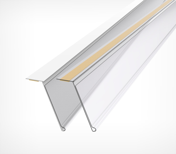 01_Ценникодержатель полочный самоклеящийся HEL39, длина 100 мм, Прозрачный цвет