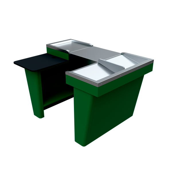 sk_Кассовый бокс Stream-XL-150 v3.0 (шлиф. нерж., вырезы ДЯ FT, МК2Т, шир.накоп),RAL6029,Зеленый,Левый