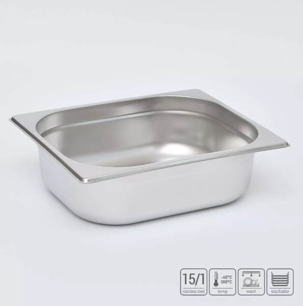 01_Гастроёмкость из нержавеющей стали 325х265х100 мм (GN1_2 h100), 5,3 л