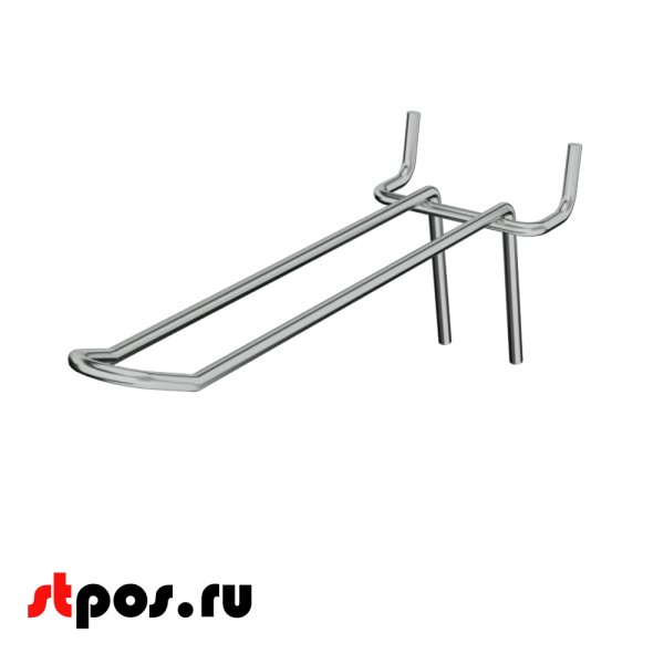 04_Крючок для перфорации двойной 150мм хром, шаг 50