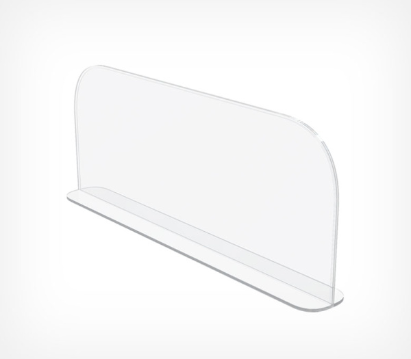 01_Разделитель пластиковый без скотча высотой 150 мм на Т-основании DIVТ-150 380мм, Прозрачный