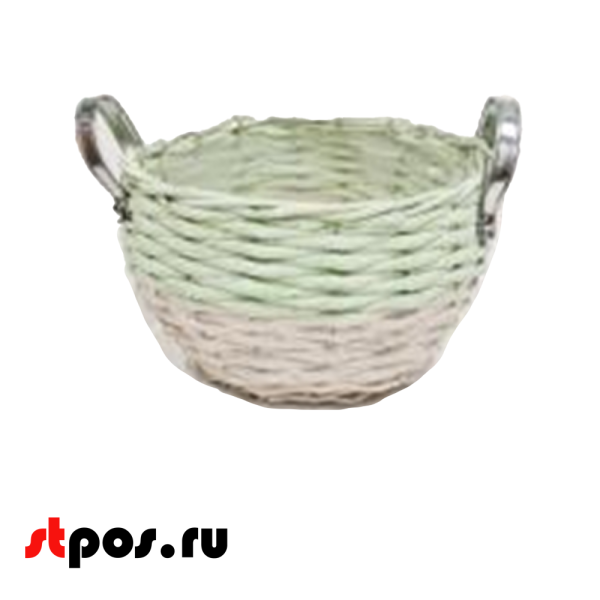 00_Корзина плетеная круглая, с двуми ручками, D 220 мм