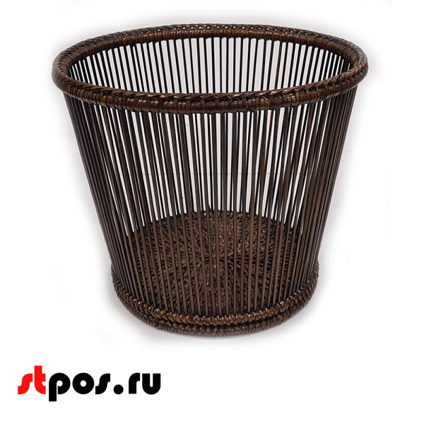 00_Корзинка плетеная круглая, из натурального ротанга, D-270, высота 300 мм, Коричневый