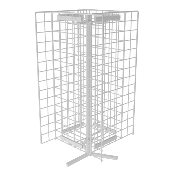 sk_КОМПЛЕКТ Стенд настольный вращающийся 4 сетки 700x350 мм, RAL9016, Белый