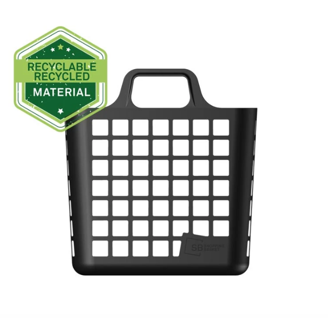 01_Покупательская сетчатая сумка-корзина ReBasket 18 литров, Черная