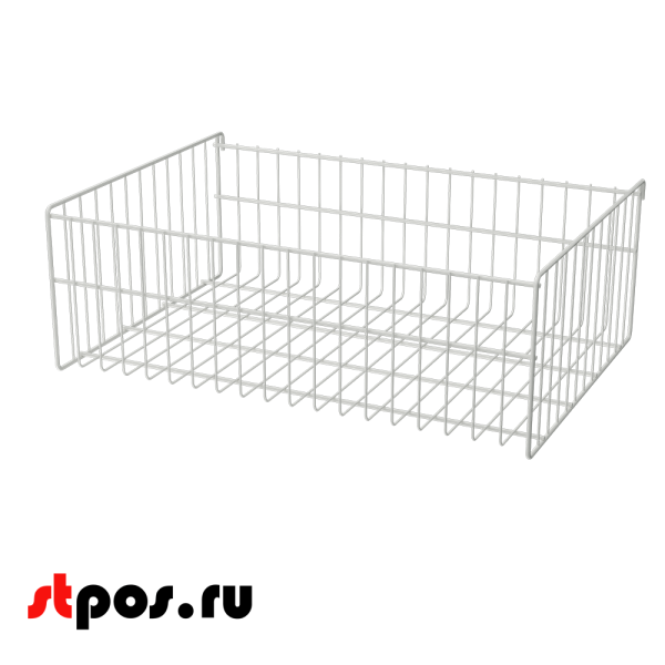 00_Корзина сетчатая на решетку 400х580 мм, h 200 мм Нордика RAL 9016