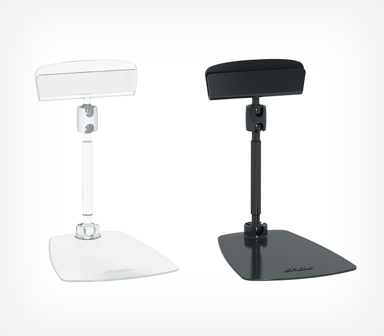 1_Держатель ценника шарнирный на подставке DELI 50 мм FOT-CLIP, Прозрачный