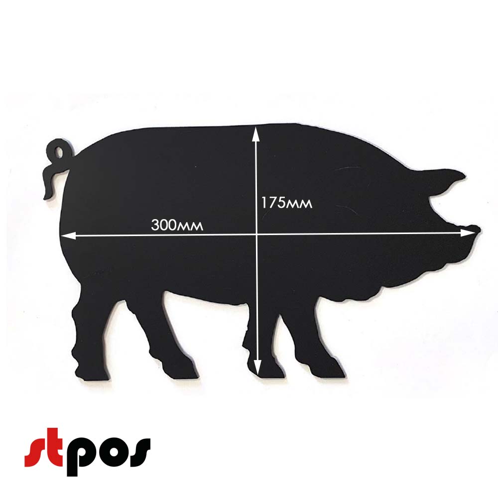 02_Меловой ценник-фигура СВИНЬЯ для нанесения меловым маркером, 300х175мм (А4), черная